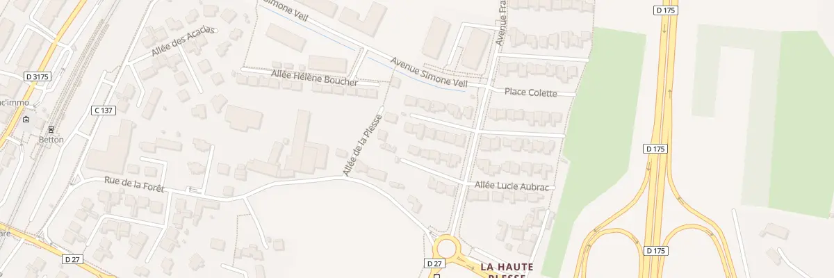 Plan du 9 All Anne Frank à Betton