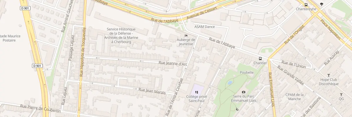 Plan du 6 Rue Jeanne d’Arc - Cherbourg à Cherbourg-en-Cotentin