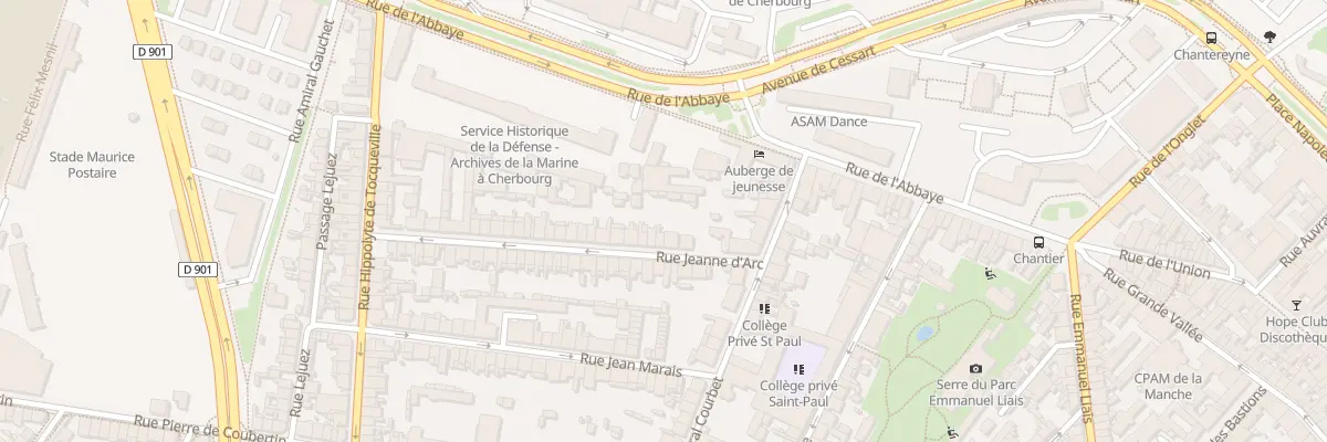Plan du 14 Rue Jeanne d’Arc - Cherbourg à Cherbourg-en-Cotentin