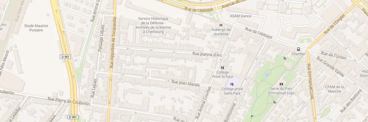 Plan du 17 Rue Jeanne d’Arc - Cherbourg à Cherbourg-en-Cotentin