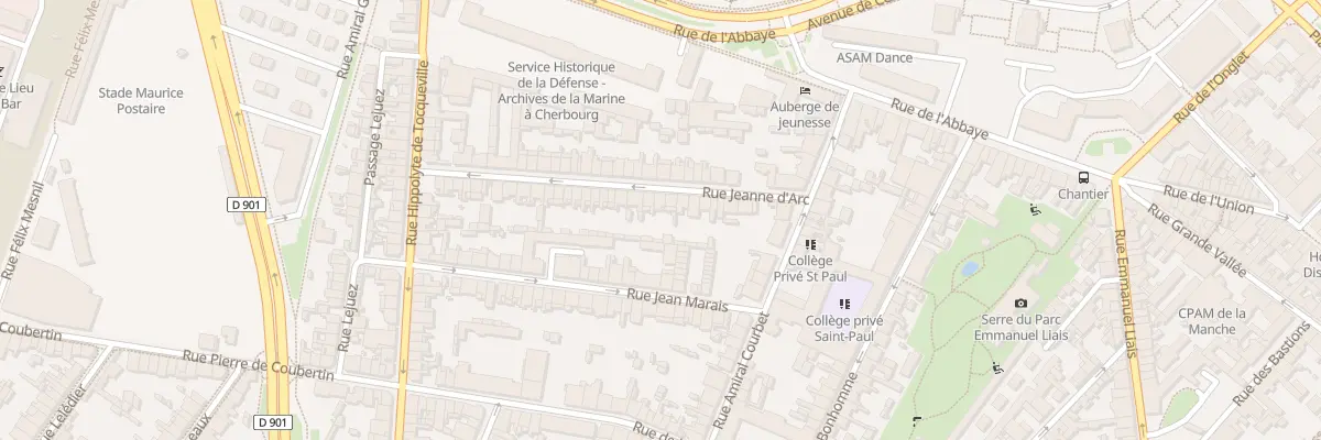 Plan du 19 Rue Jeanne d’Arc - Cherbourg à Cherbourg-en-Cotentin