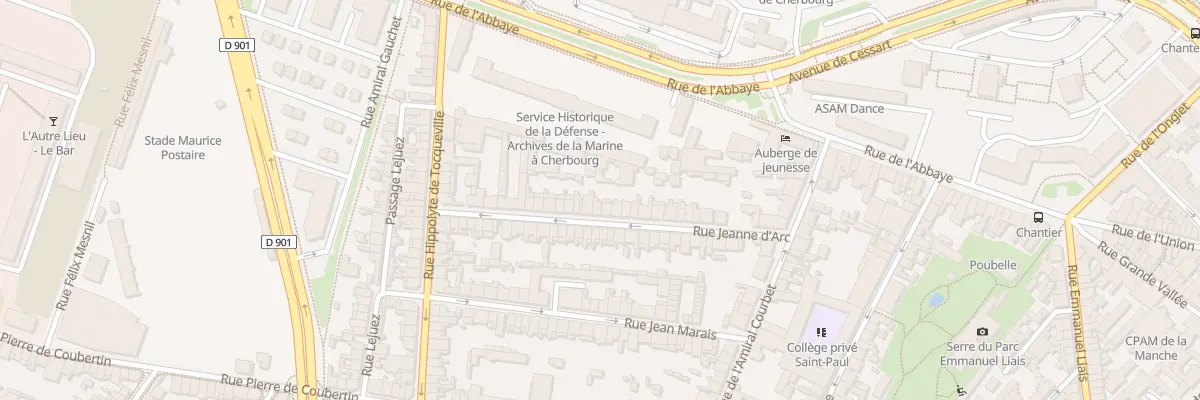 Plan du 38 Rue Jeanne d’Arc - Cherbourg à Cherbourg-en-Cotentin