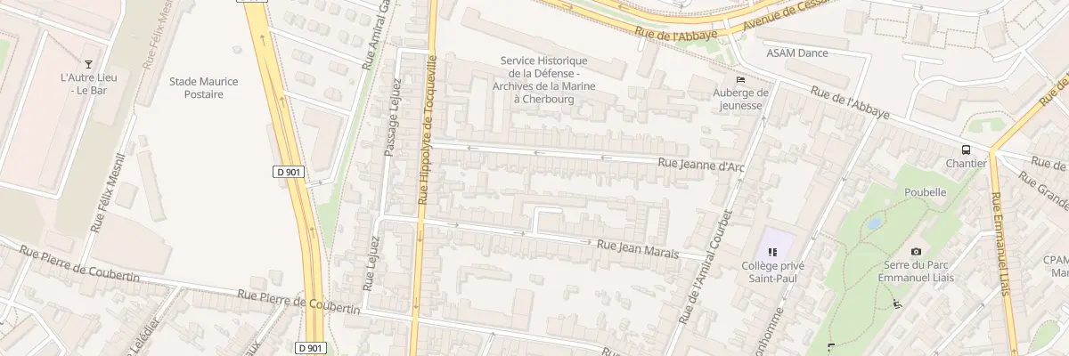 Plan du 41 Rue Jeanne d’Arc - Cherbourg à Cherbourg-en-Cotentin