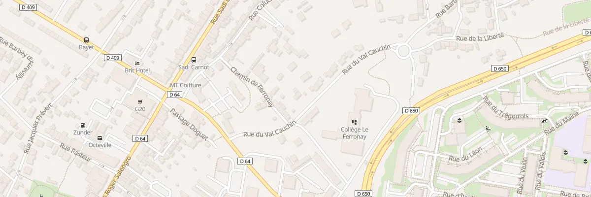 Plan du 22 Rue du Val Cauchin à Cherbourg-en-Cotentin