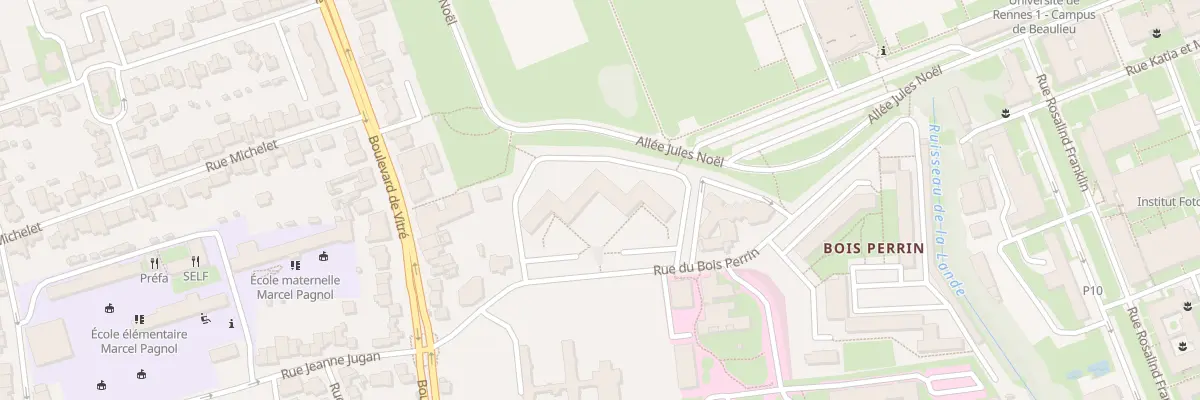 Plan du 11 Rue du Bois Perrin à Rennes