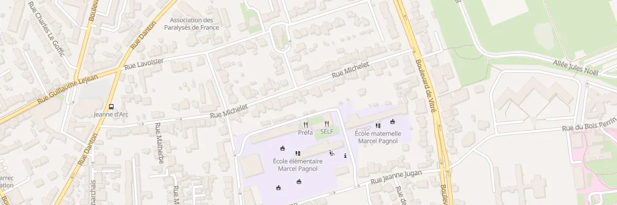 Plan du 42 Rue Michelet à Rennes