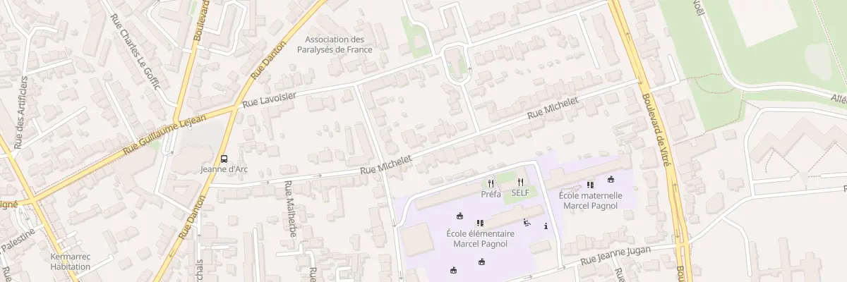 Plan du 23 Rue Michelet à Rennes