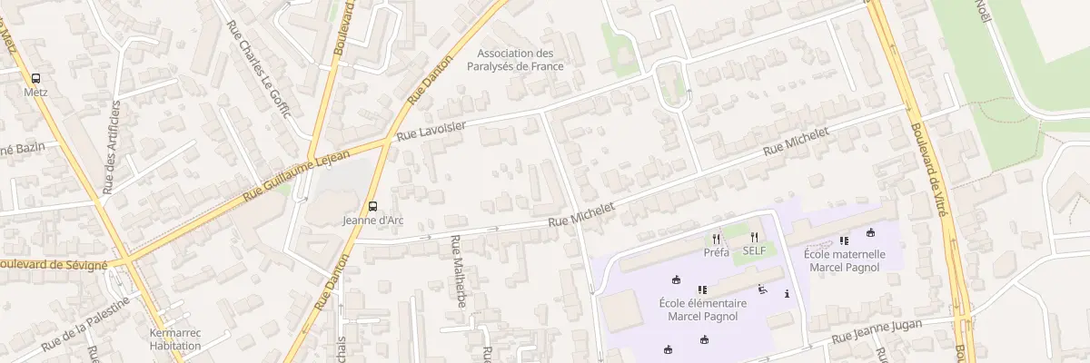 Plan du 17 Rue Michelet à Rennes