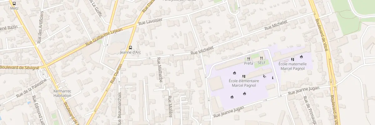 Plan du 20B Rue Michelet à Rennes