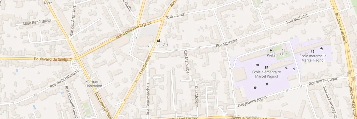 Plan du 8 Rue Michelet à Rennes