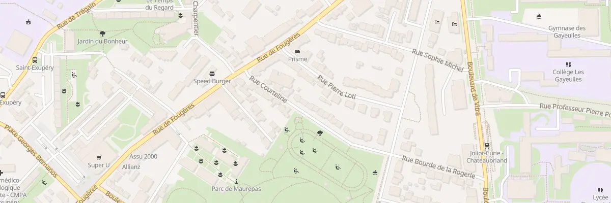 Plan du 11 Rue Courteline à Rennes
