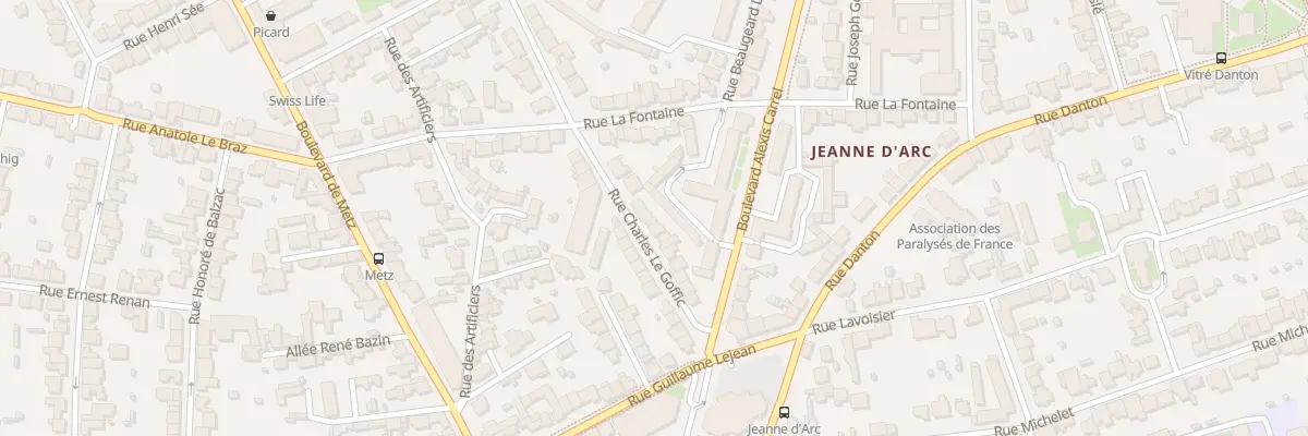 Plan du 16 Rue Charles Le Goffic à Rennes