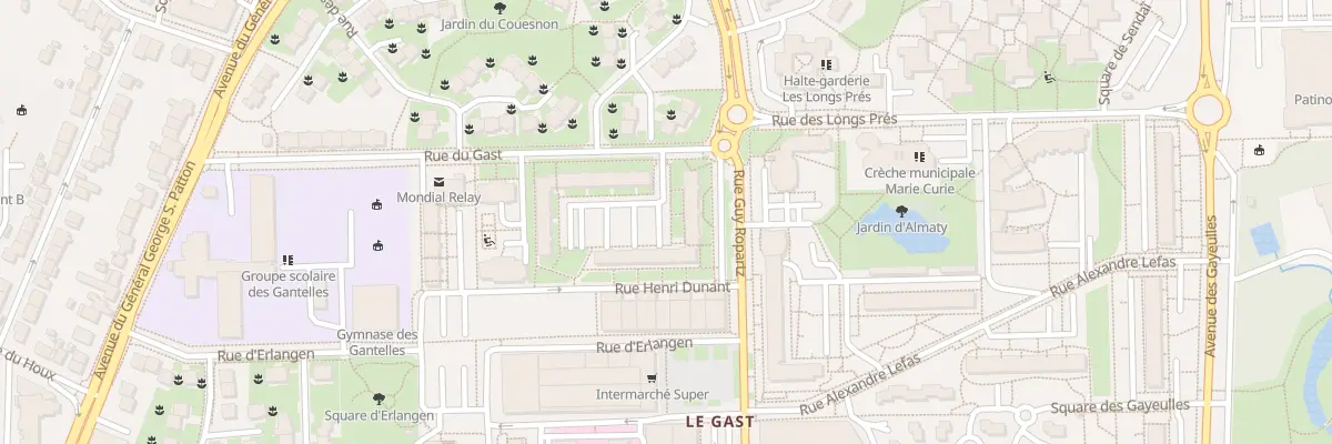 Plan du 4 Sq Henry Dunant à Rennes