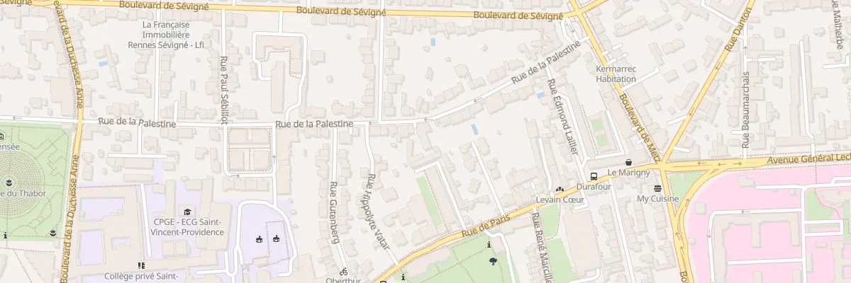 Plan du 38 Rue de la Palestine à Rennes