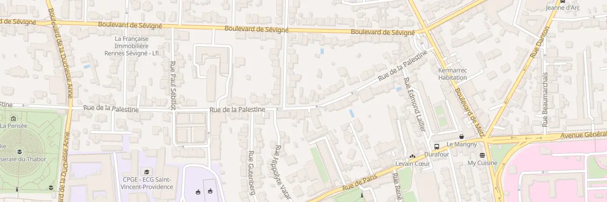 Plan du 75 Rue de la Palestine à Rennes