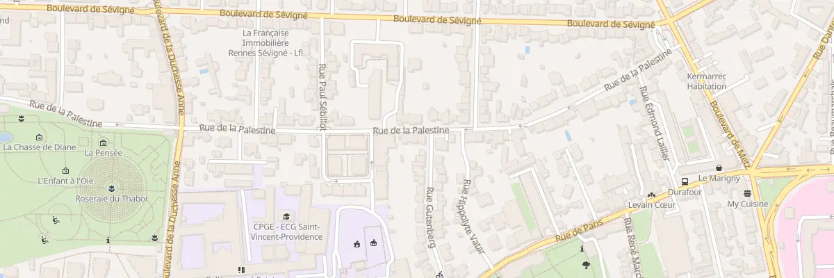 Plan du 24 Rue de la Palestine à Rennes