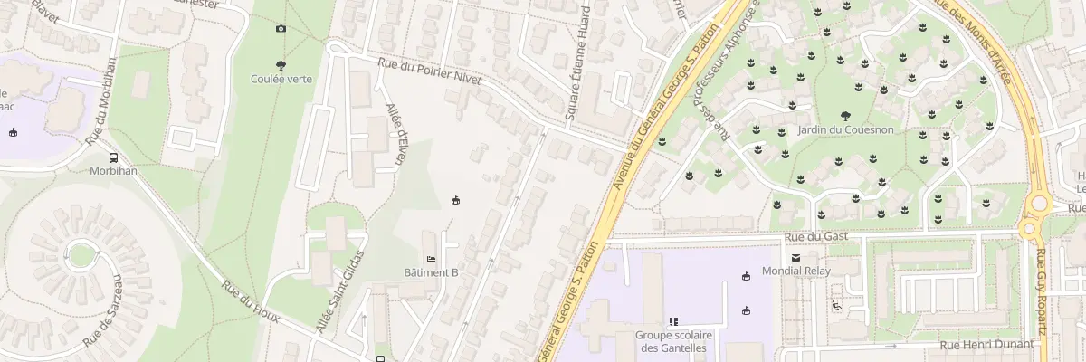 Plan du 34 Rue des Gantelles à Rennes
