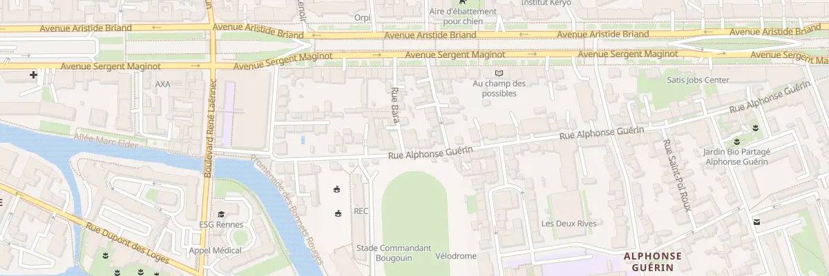 Plan du 25 Rue Alphonse Guérin à Rennes