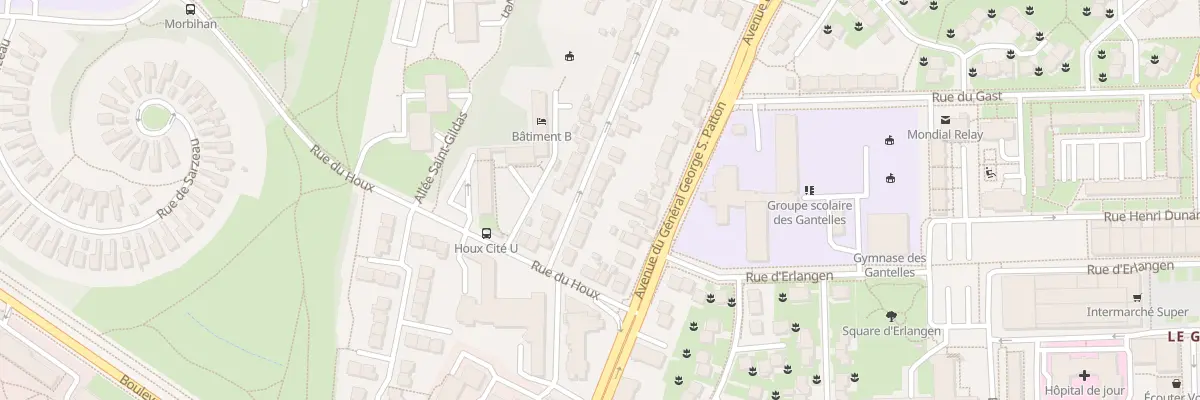 Plan du 10 Rue des Gantelles à Rennes