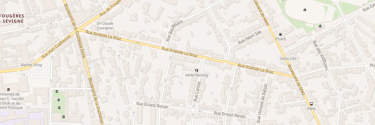 Plan du 22 Rue Anatole Le Braz à Rennes