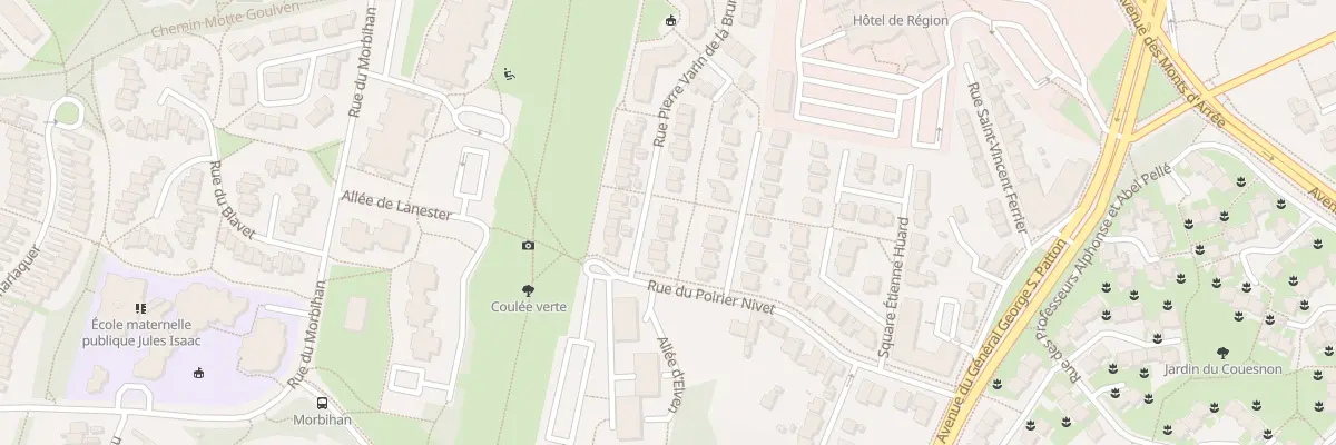 Plan du 10 Rue P Varin de la Bruneliere à Rennes
