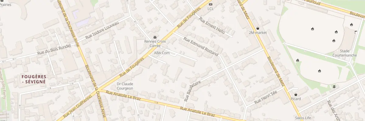Plan du 90B Rue de Fougères à Rennes