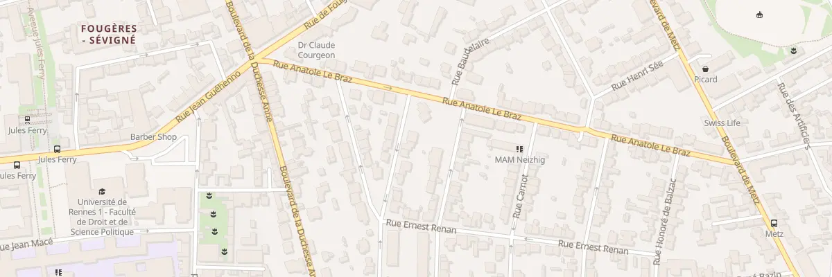 Plan du 20 Rue Pointeau du Ronceray à Rennes