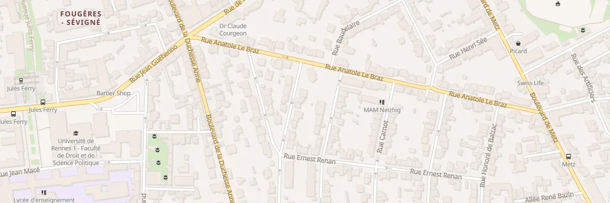 Plan du 18 Rue Pointeau du Ronceray à Rennes