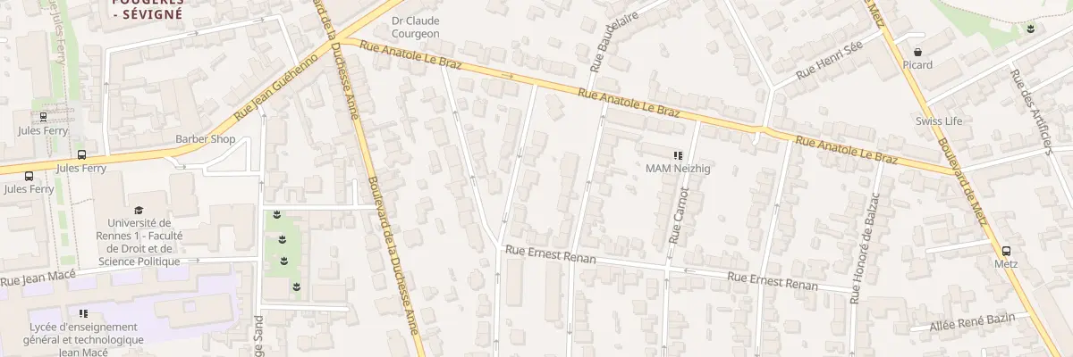 Plan du 14 Rue Pointeau du Ronceray à Rennes