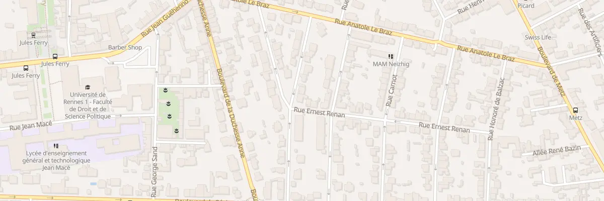 Plan du 10 Rue Pointeau du Ronceray à Rennes