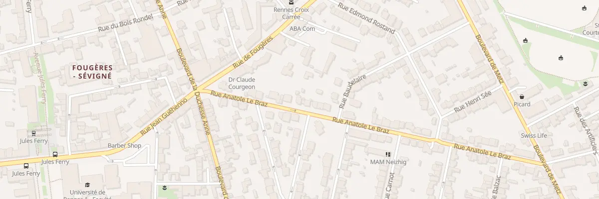Plan du 11 Rue Anatole Le Braz à Rennes