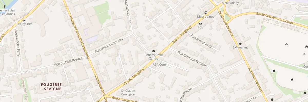 Plan du 129 Rue de Fougères à Rennes
