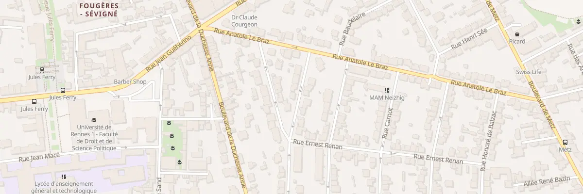 Plan du 19 Rue Pointeau du Ronceray à Rennes