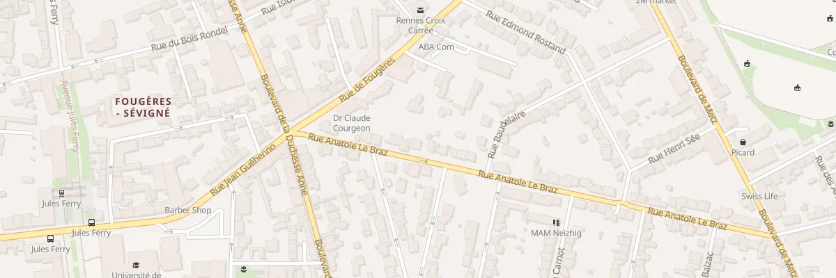 Plan du 9 Rue Anatole Le Braz à Rennes