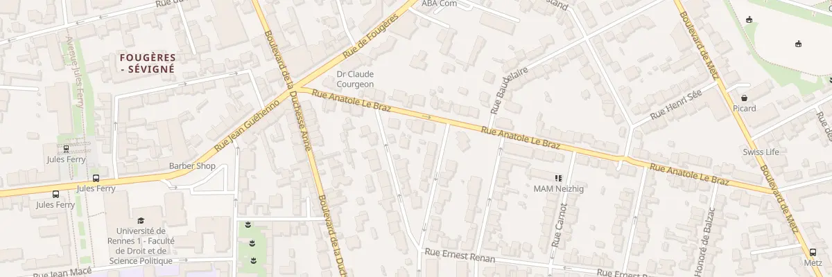 Plan du 12 Rue Anatole Le Braz à Rennes