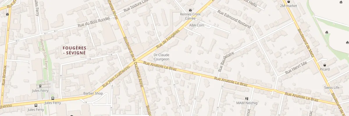 Plan du 5 Rue Anatole Le Braz à Rennes