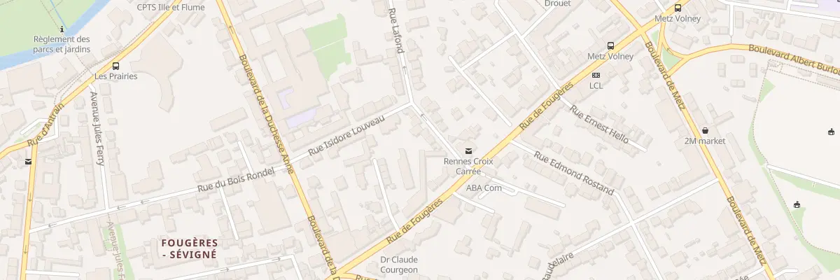 Plan du 9 Rue Lafond à Rennes