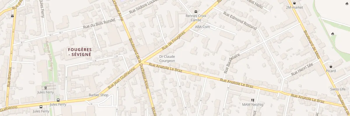 Plan du 3 Rue Anatole Le Braz à Rennes