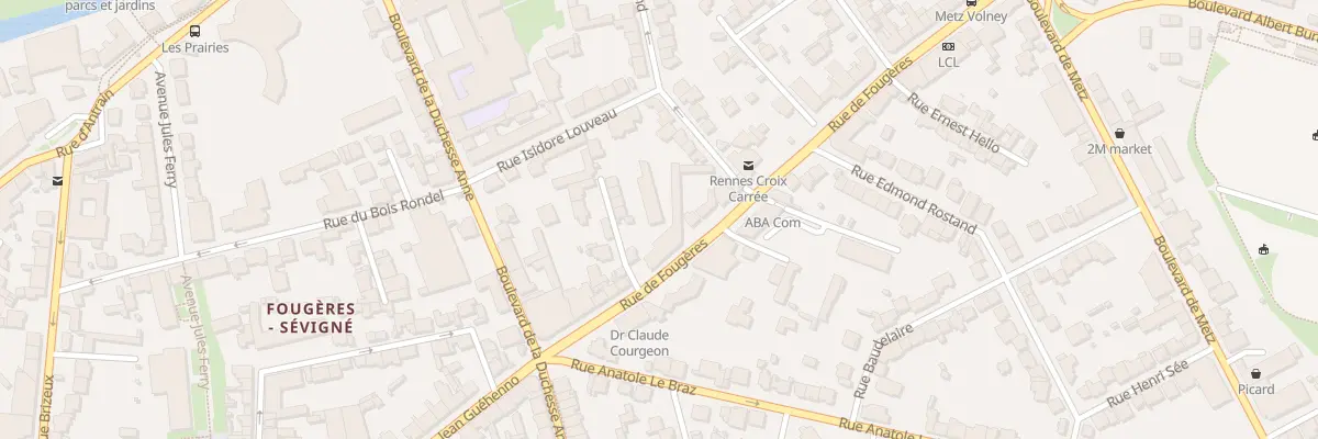 Plan du 123 Rue de Fougères à Rennes