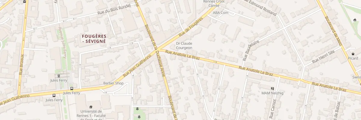 Plan du 4 Rue Anatole Le Braz à Rennes