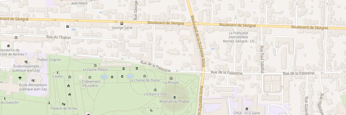 Plan du 25 Rue de la Palestine à Rennes