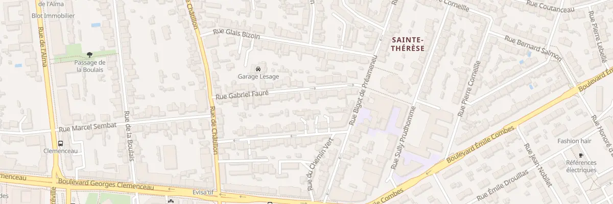 Plan du 22 Rue Gabriel Fauré à Rennes