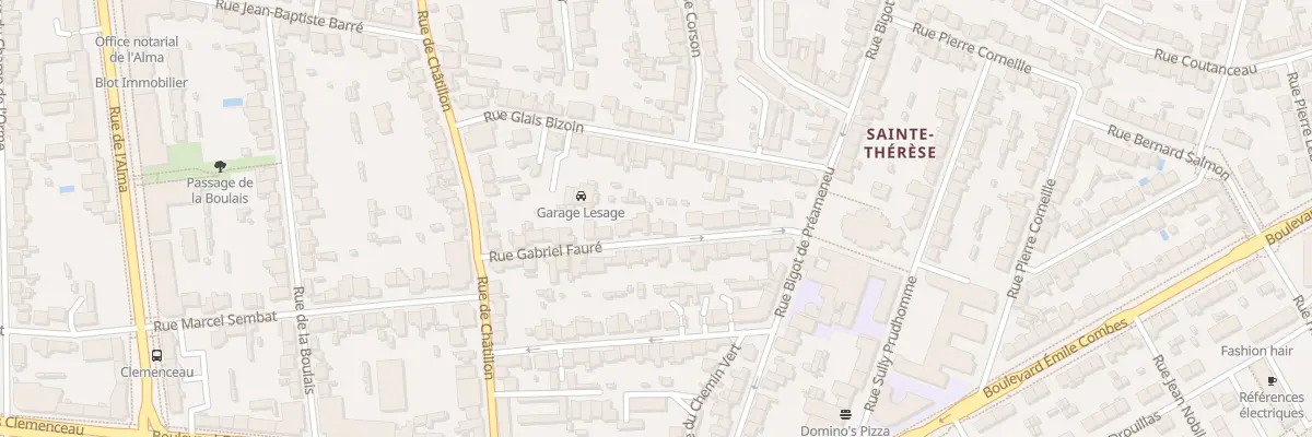 Plan du 21 Rue Gabriel Fauré à Rennes