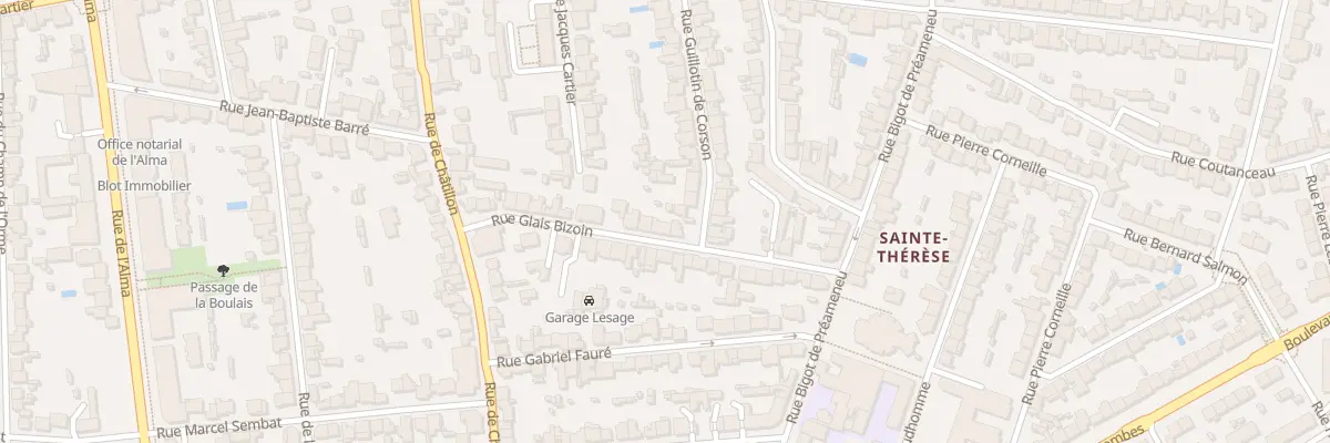 Plan du 23 Rue Glais Bizoin à Rennes
