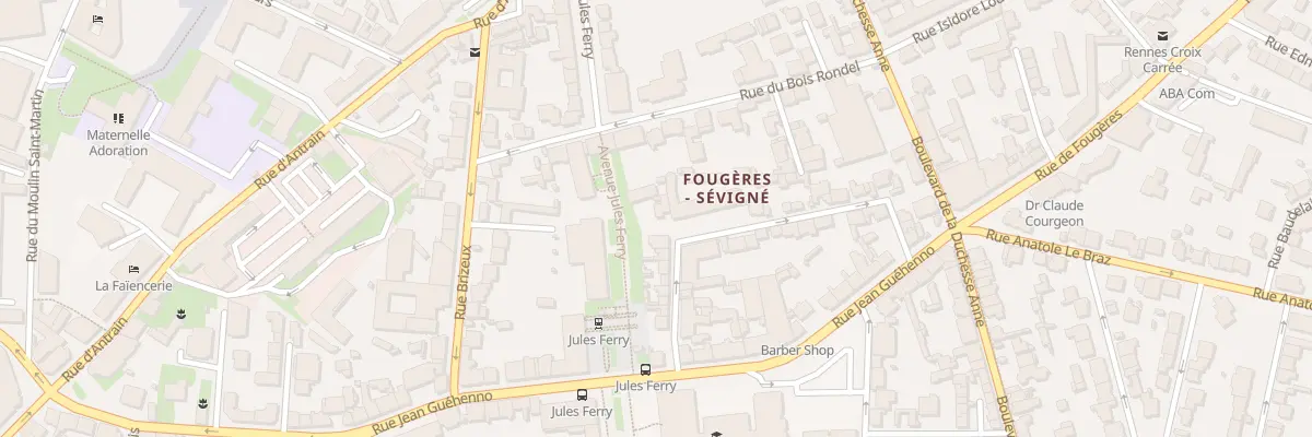 Plan du 17 Rue de la Croix Carrée à Rennes