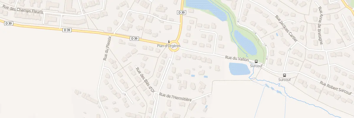 Plan du 2 Rue du Vallon à Orgères