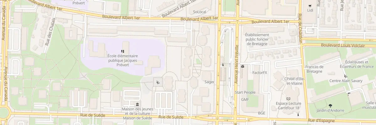 Plan du 2 Crs d’Helsinki à Rennes
