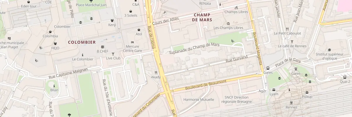 Plan du 6 Esp du Champ de Mars à Rennes