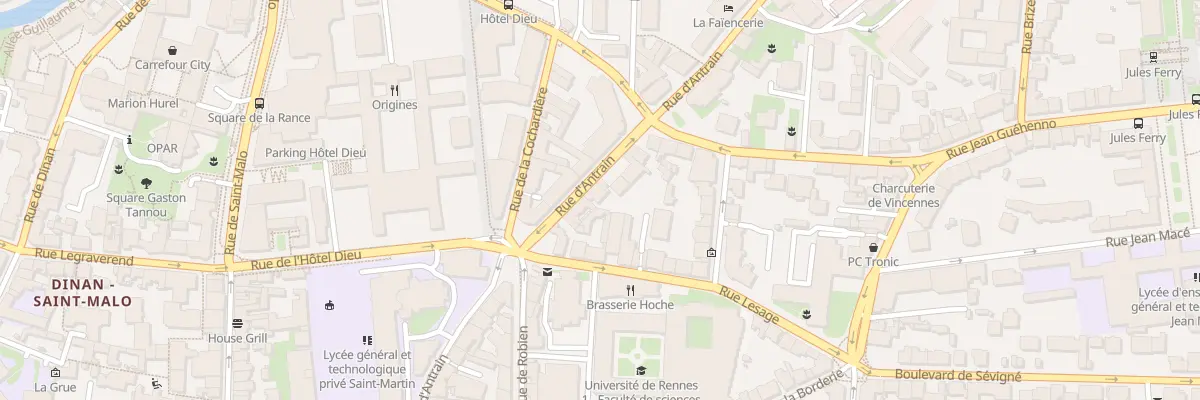 Plan du 62 Rue d’Antrain à Rennes