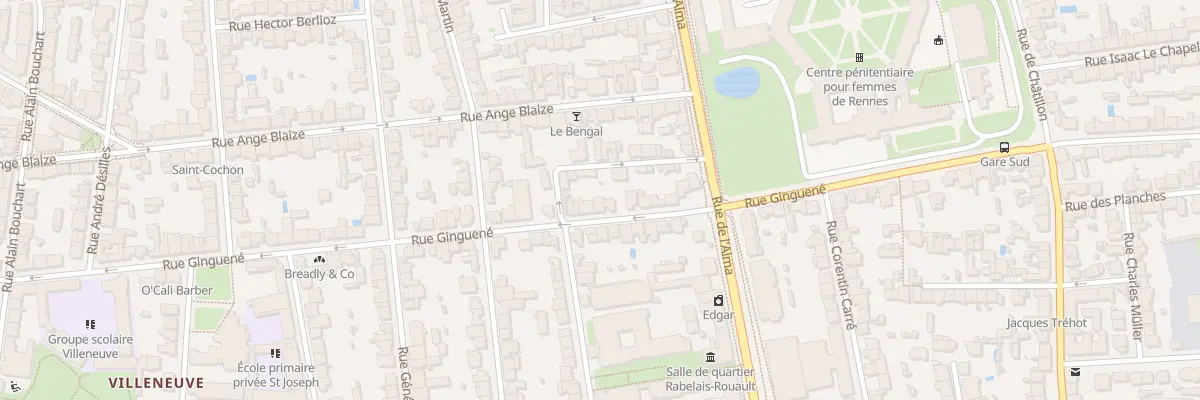 Plan du 95 Rue Ginguené à Rennes